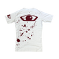Garde Collective bloody design BJJ rashguard in red and white.