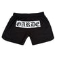 Garde Collective Chaos grappling shorts in black and white.