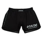 Garde Collective Chaos grappling shorts in black and white.