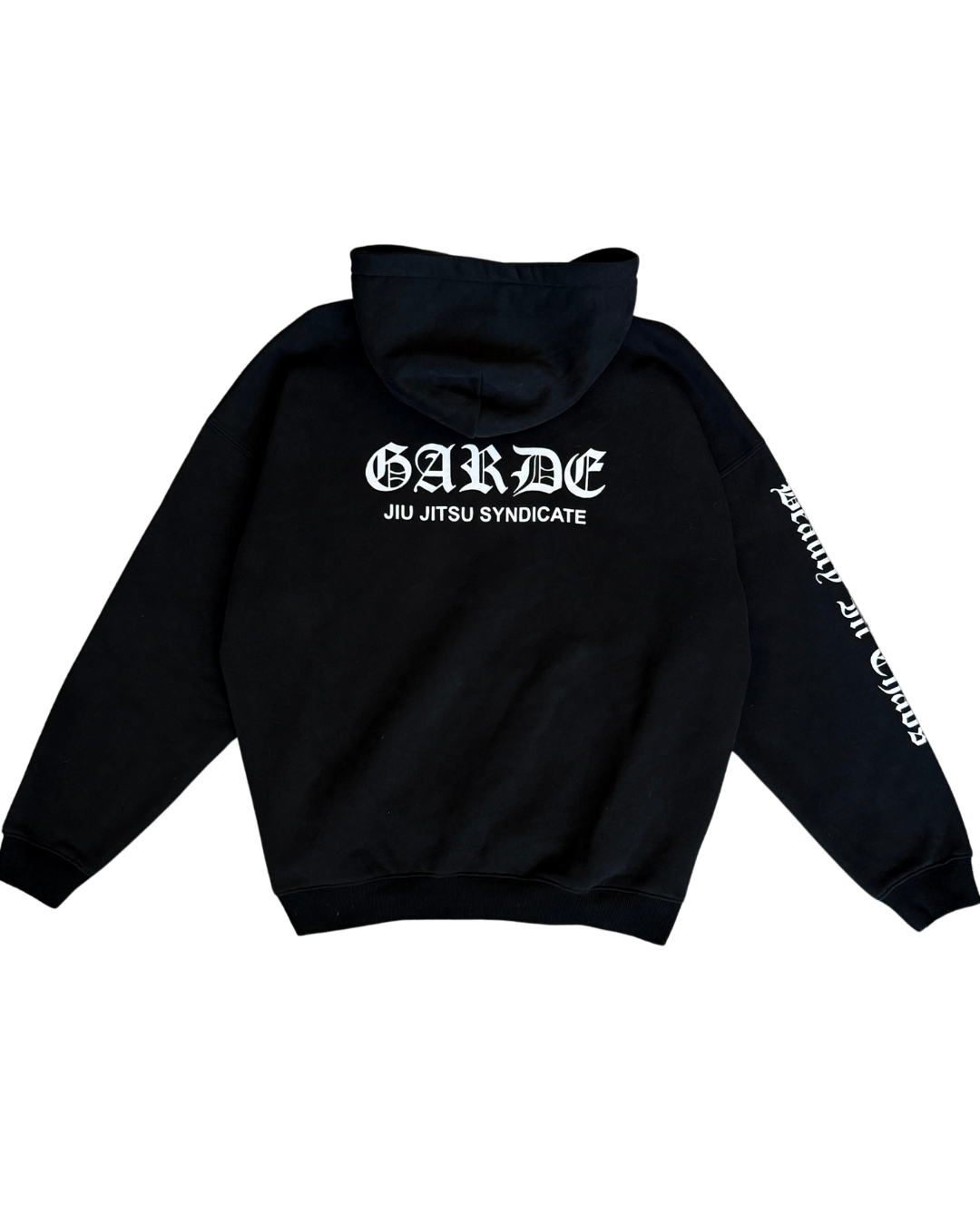 Garde Collective Chaos Hoodie Sweatshirt in black and white.
