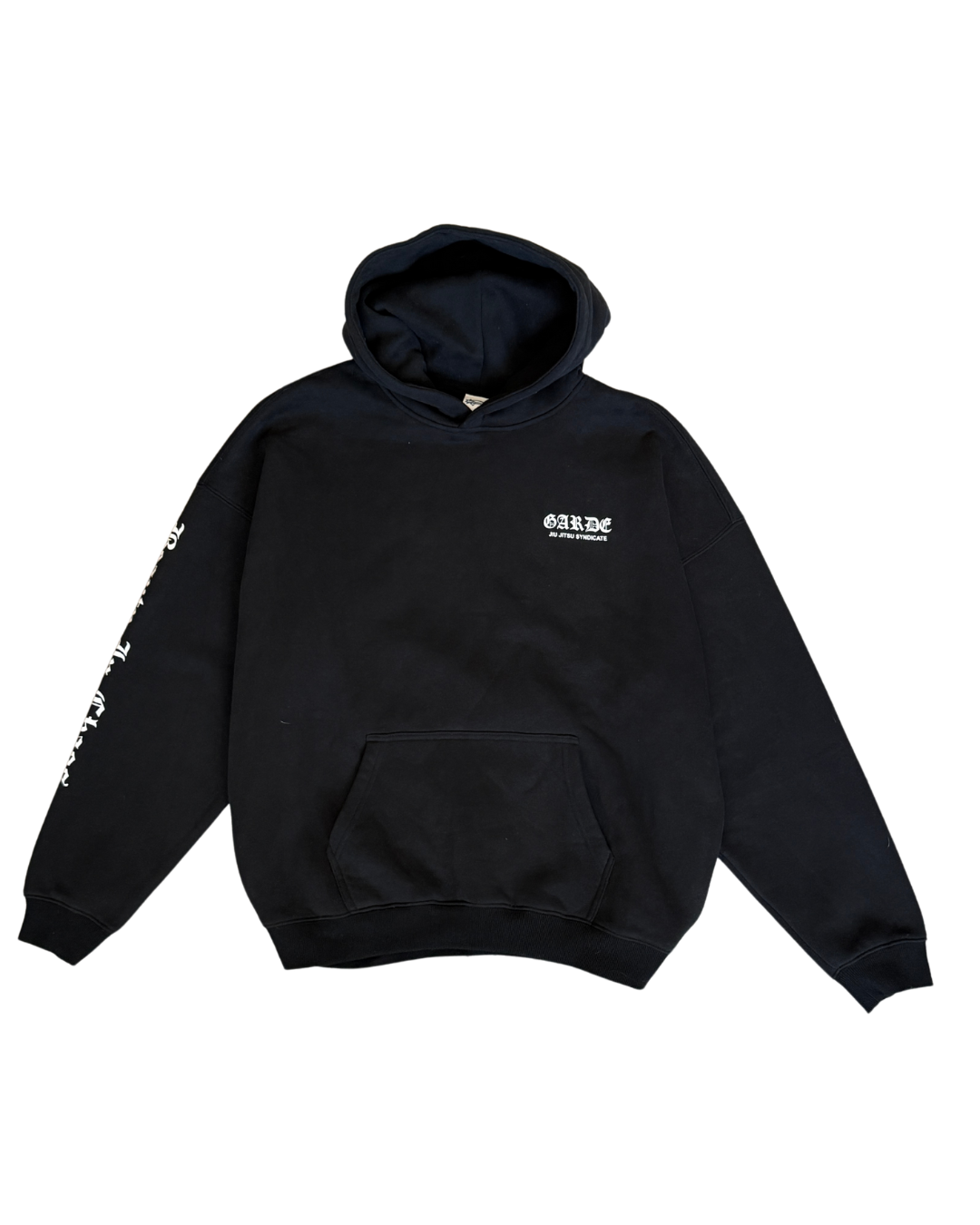 Garde Collective Chaos Hoodie Sweatshirt in black and white.