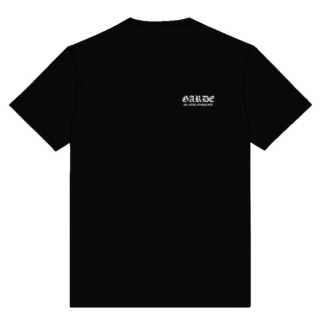 Garde Collective Chaos Cotton Tshirt in black and white.