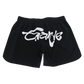 Garde Collective OG grappling shorts in black and white.