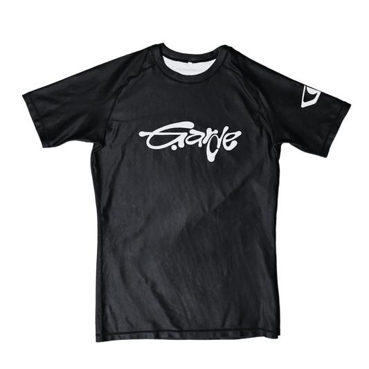 Garde Collective OG BJJ rashguard in black and white.